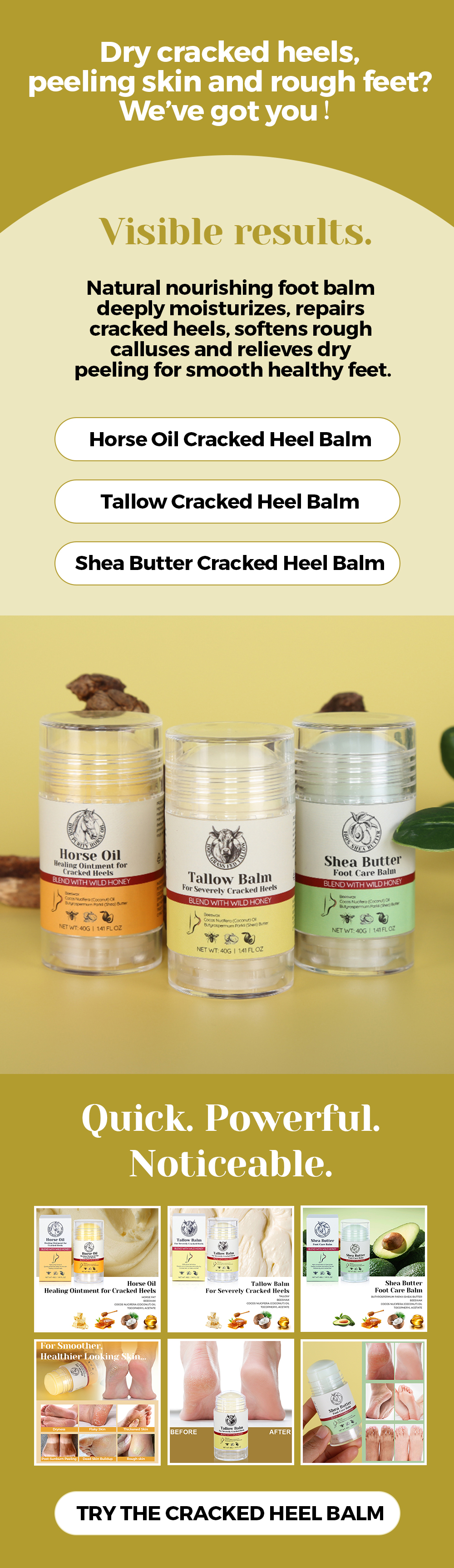 Beeswax Dead Skin Foot Callus Remover Foot Cream Care Stick Cracked Heel Repair Whipped Beef Tallow for Dry Feet - 6